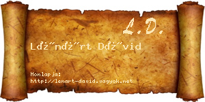 Lénárt Dávid névjegykártya
